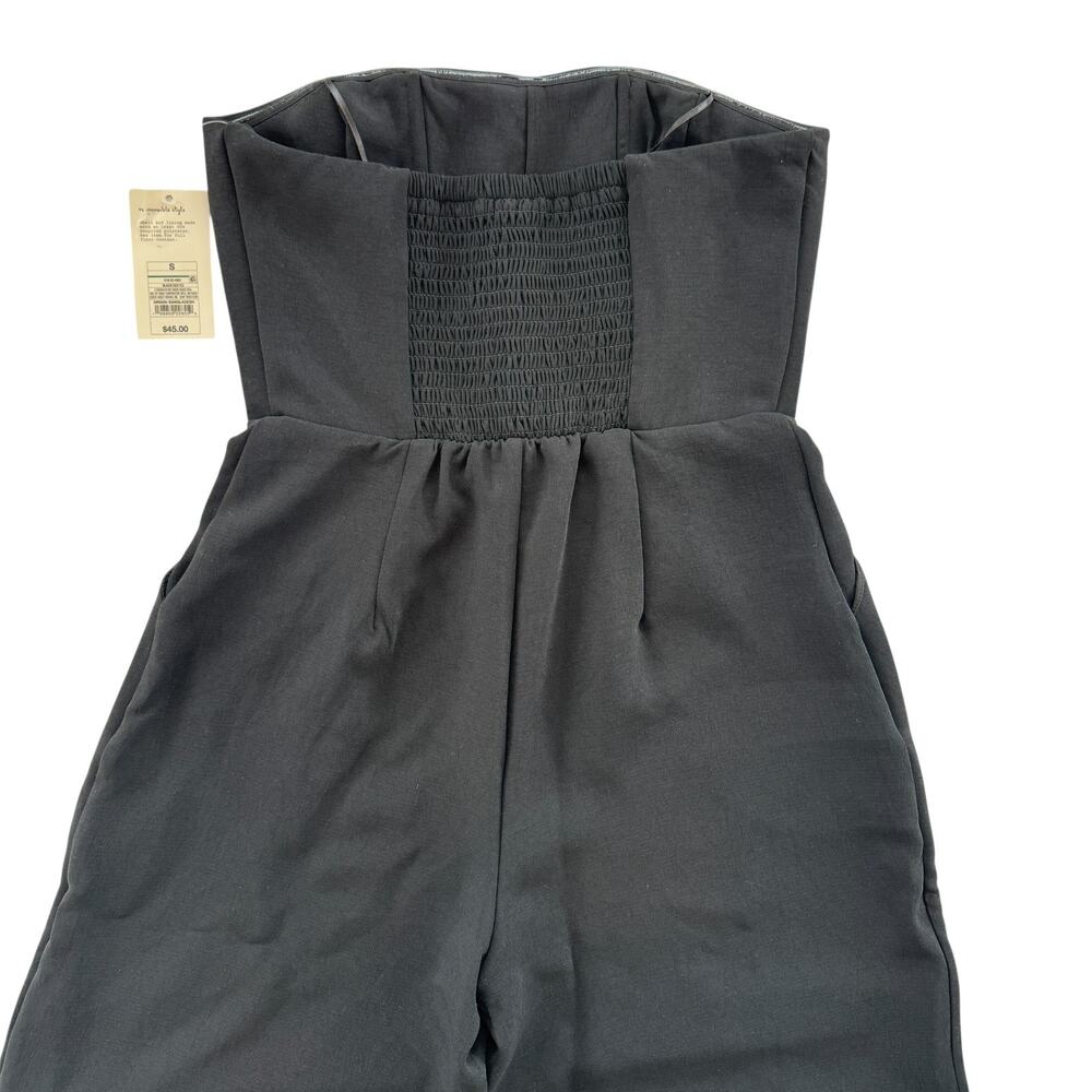 A New Day Womens Black Sleeveless Jumpsuit Midweight Woven Tie Waist Pockets - Picture 7 of 7